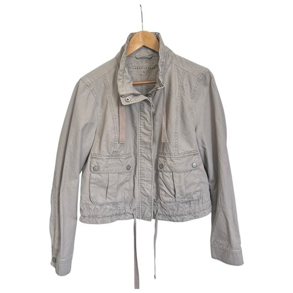 Aeropostale Utility Military Cropped Jacket Women's Size XL - Picture 7 of 10